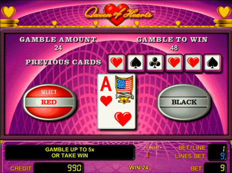 Онлайн слоты Queen of Hearts риск игра
