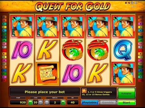 бесплатный игровой автомат QUEST FOR GOLD