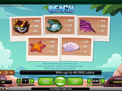 Игровые автоматы Пляж символы