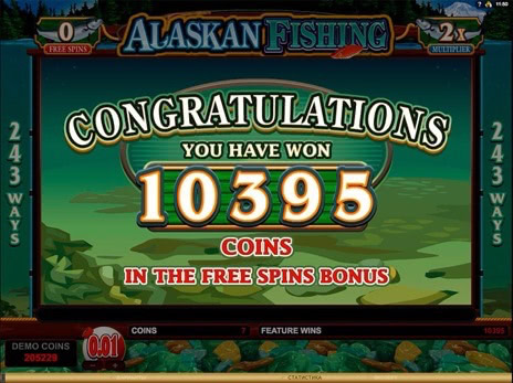 Игровые аппараты Alaskan Fishing выигрыш в бесплатных вращениях