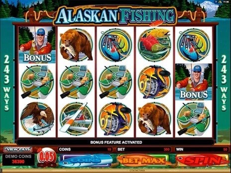 Онлайн автоматы Alaskan Fishing выпадение бонус игры