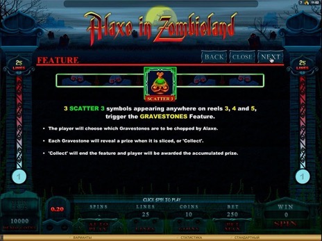 Онлайн автоматы Alaxe in Zombieland описание scatter 3 символа