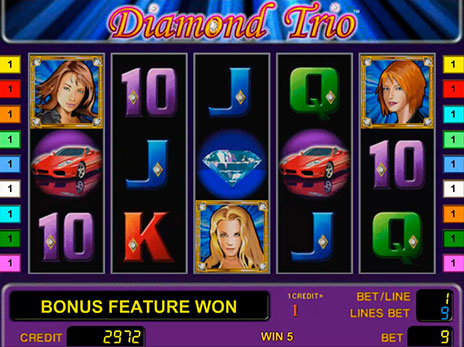 Игровые автоматы Diamond Trio выпадение бесплатных игры