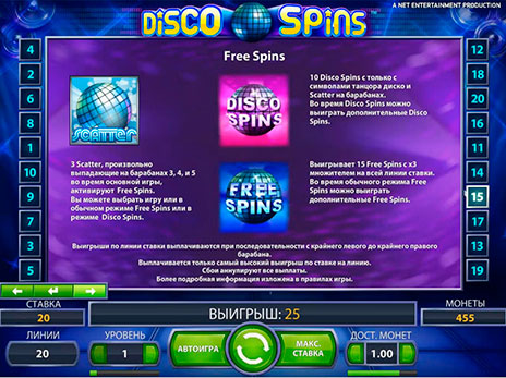 Игровые автоматы Disco Spins описание бесплатных игр