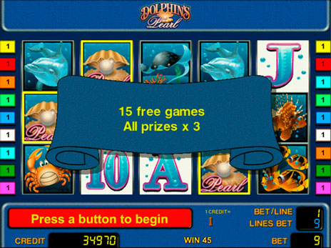 Игровые автоматы Жемчужина Дельфина 15 бесплаьных игр