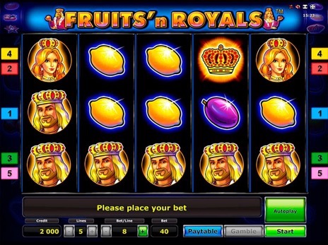 Игровые автоматы Fruits and Royals максимальная выигрышная комбинация