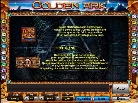 Онлайн автоматы Golden Ark описание бесплатных игр