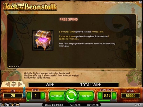 Онлайн автоматы Jack and the Beanstalk описание бесплатных игр