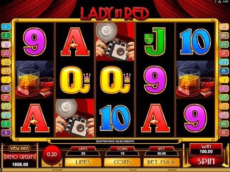 Онлайн автоматы Lady in Red выпадение бесплатных игр