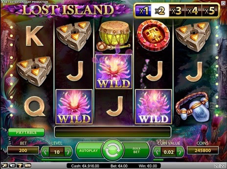 Игровые автоматы Lost Island выпадение дикого символа