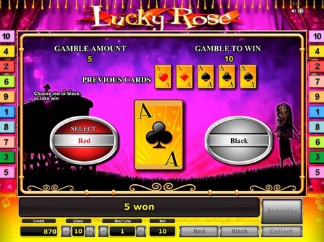 Онлайн автоматы Lucky Rose риск игра