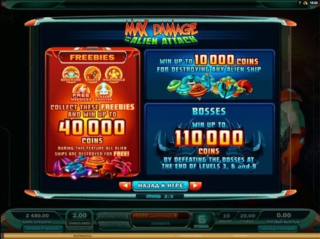 Игровые автоматы Max Damage and The Alien Attack описание символов