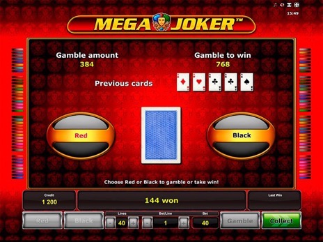 Онлайн автоматы Mega Joker риск игра