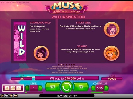 Игровые автоматы Muse: Wild Inspiration wild символы