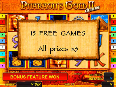 Онлайн автомат Pharaohs Gold 2 deluxe 15 бесплатных игр