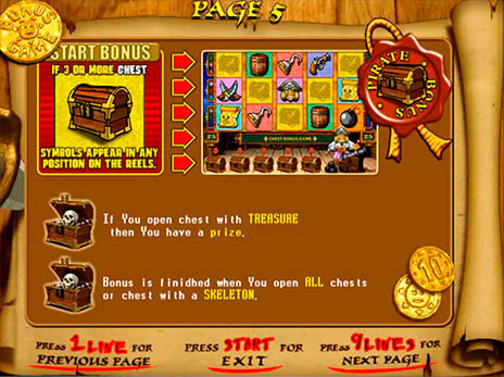 Бесплатные автоматы Pirate описание бонус игры Сундуки