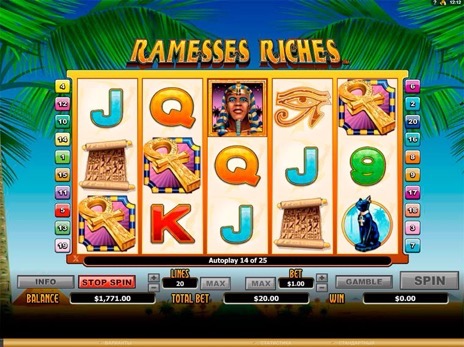 Аппараты Богатства Рамзеса выпадение бесплатных игр