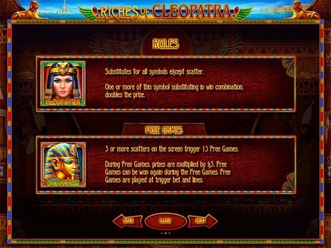 Игровые автоматы Riches of Cleopatra правила игры