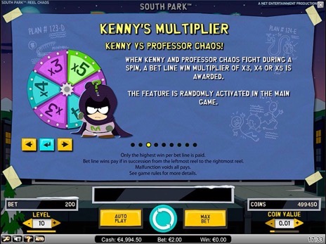 Игровые автоматы South Park описание бонус множители кенни