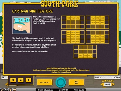 Игровые слоты South Park описание мини бонуса Картмана