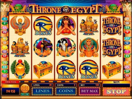 Игровые аппараты Трон Египта выпадение бонусной игры