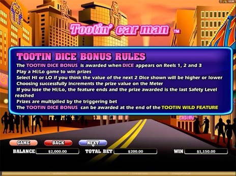 Онлайн слоты Гудящий Водитель правила бонус игры Tootin dice bonus
