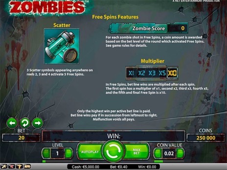 Онлайн автоматы Zombies описание scatter символа