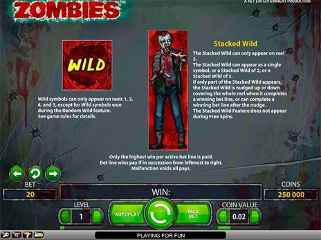 Онлайн аппараты Zombies описание stacked wild